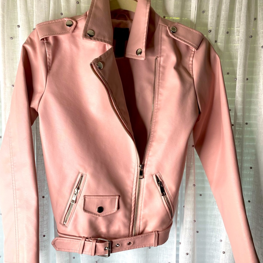Girls pink bikers jacket